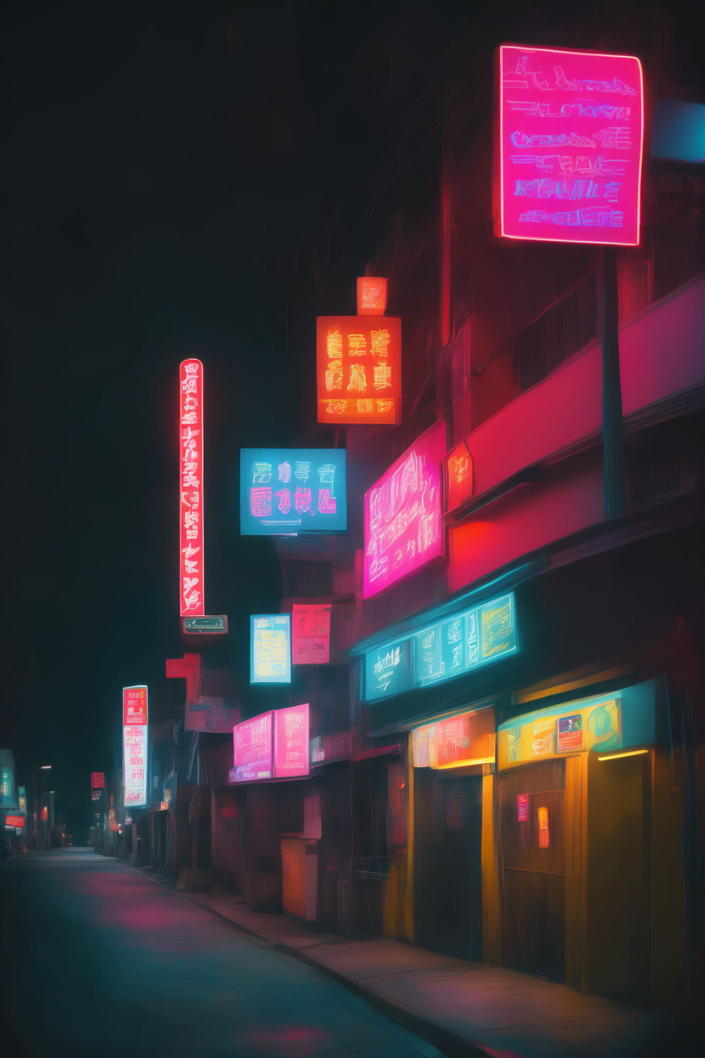 00075-3407088809-_lora_Neon Night_1_Neon Night - a strip of karaoke bars flashing neon lights along the street.png